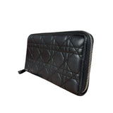 Christian Dior Vintage Black Quilted Leather Zippy Wallet