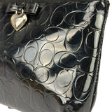 Coach Black Patent Leather Heart & Bow Wristlet