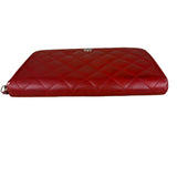 Chanel Red Quilted Leather Long Organizer Wallet 2010