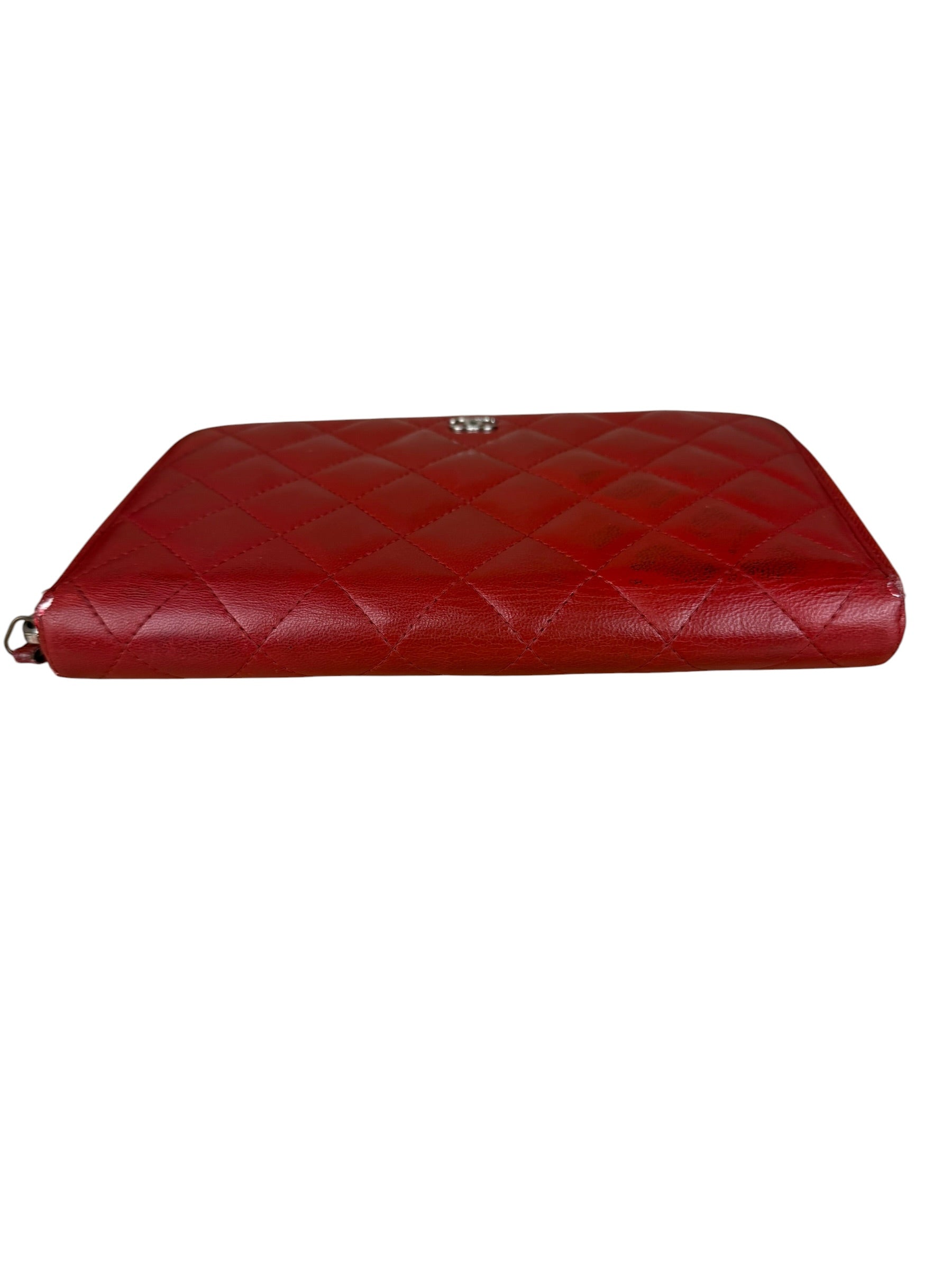 Chanel Red Quilted Leather Long Organizer Wallet 2010