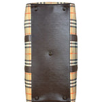 Burberry Leather House Check Boston Duffle Bag