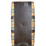 Burberry Leather House Check Boston Duffle Bag