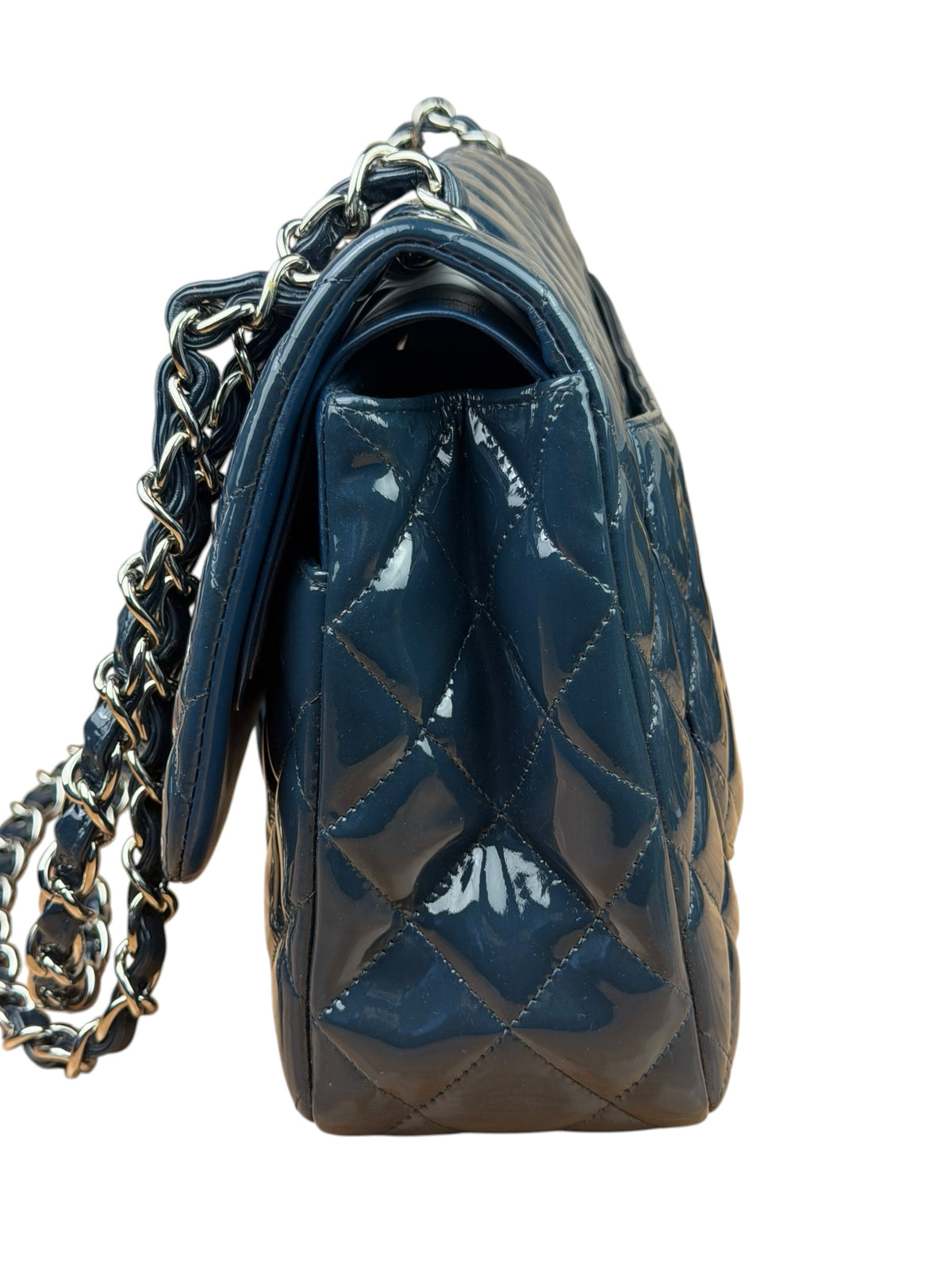 Chanel Dark Turquoise Patent Large Double Flap Bag 2010