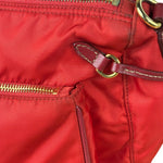 Prada Rosso Red Tessuto Nylon/Saffiano Leather Trim Shoulder Bag