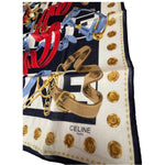 Celine Paris Vintage Equestrain Belt & Chain Motif Scarf