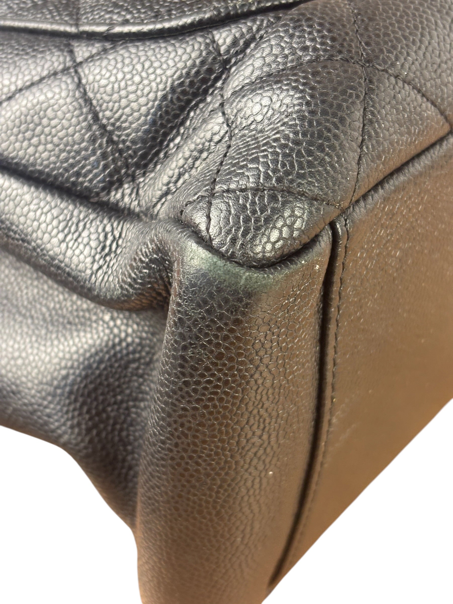 Chanel Black Caviar Quilted Large Shopping Tote 2012