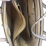 Gucci Cream/Grey Python-Embossed Horsebit Bright Bit Tote