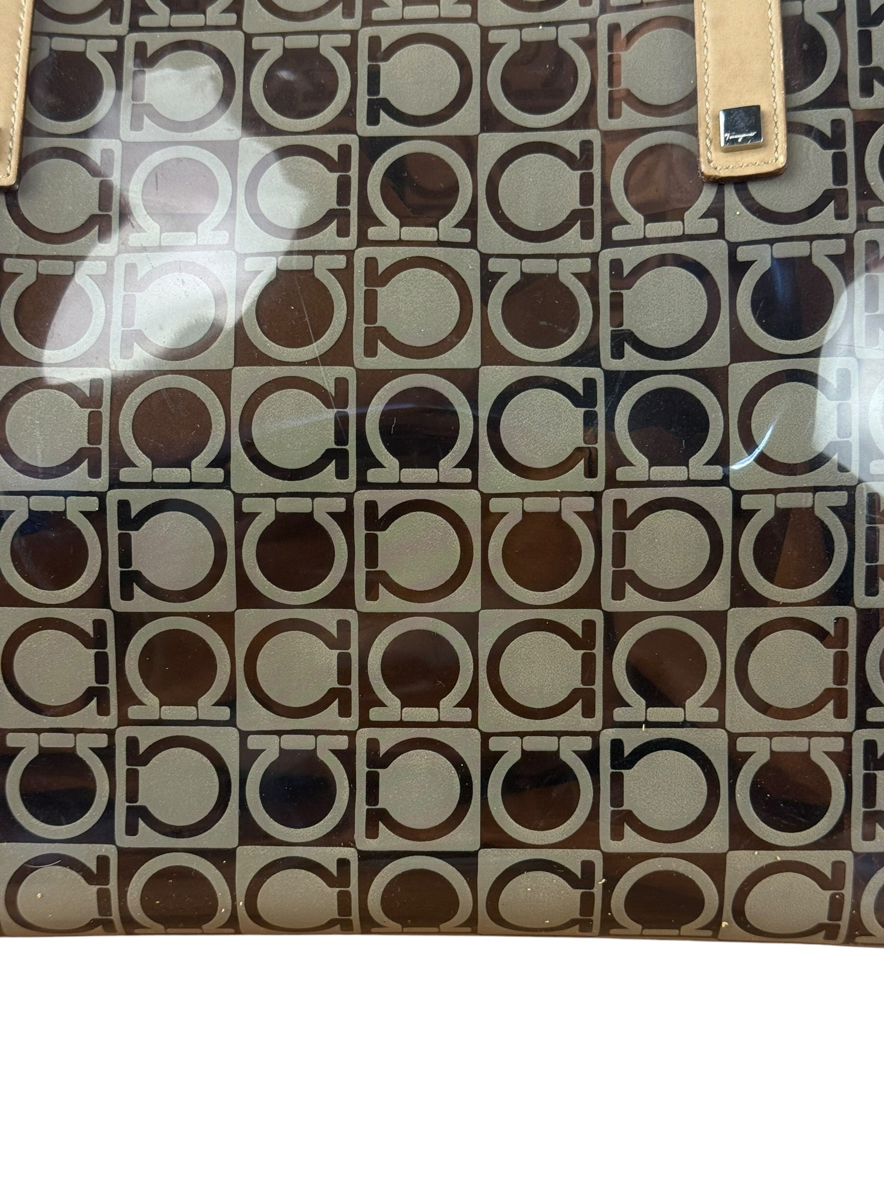 Salvatore Ferragamo Gancini Vinyl Tote/Hand Bag
