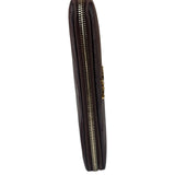 Saint Laurent Plum Chevron Leather Long Zip Wallet