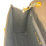 Chanel Black Lizard Leather Envelope Flap Bag 1986