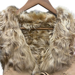 Vintage Beige Suede Fur-Lined Vest