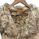 Vintage Beige Suede Fur-Lined Vest