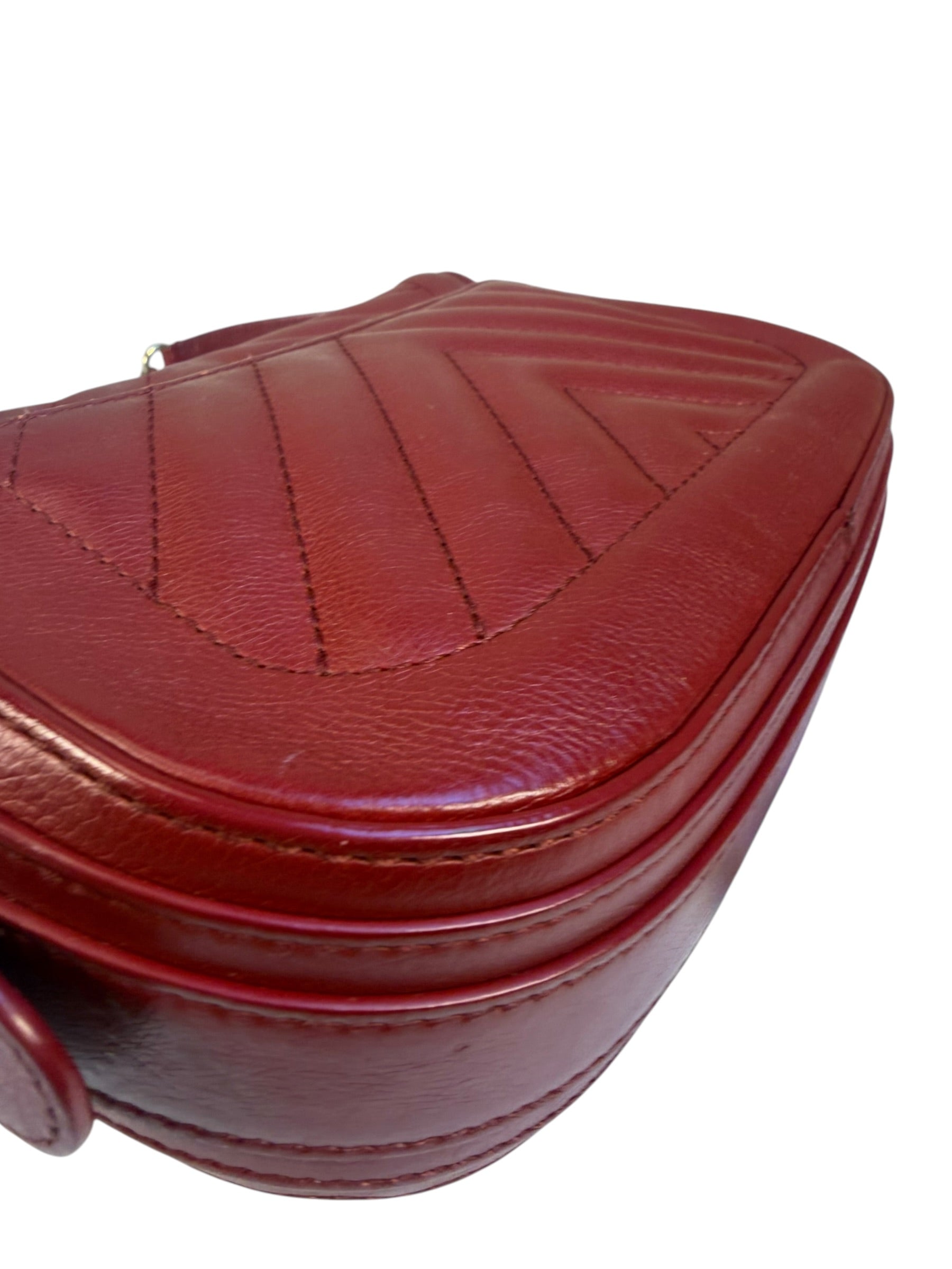 Chanel Burgundy Chevron-Quilted Leather Flap Crossbody 2018