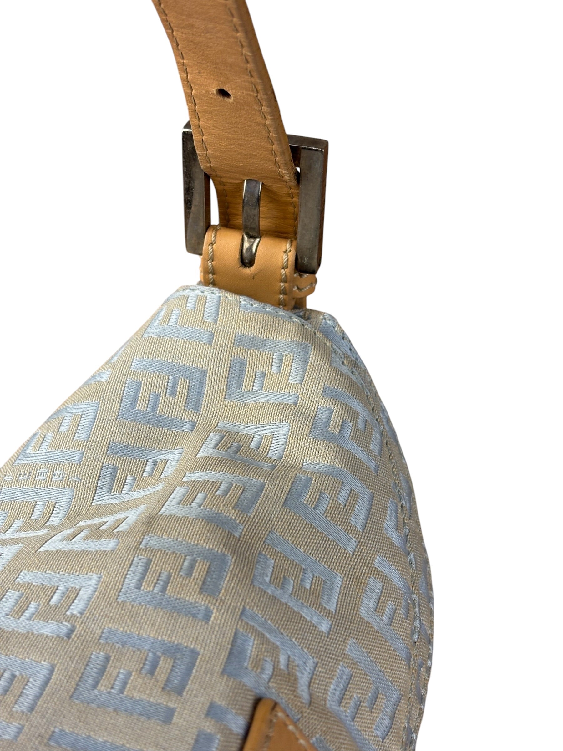 Fendi Vintage Blue Zucca Print Baguette
