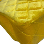 Chanel Yellow Quilted Velvet/Leather Double Flap Bag 2015
