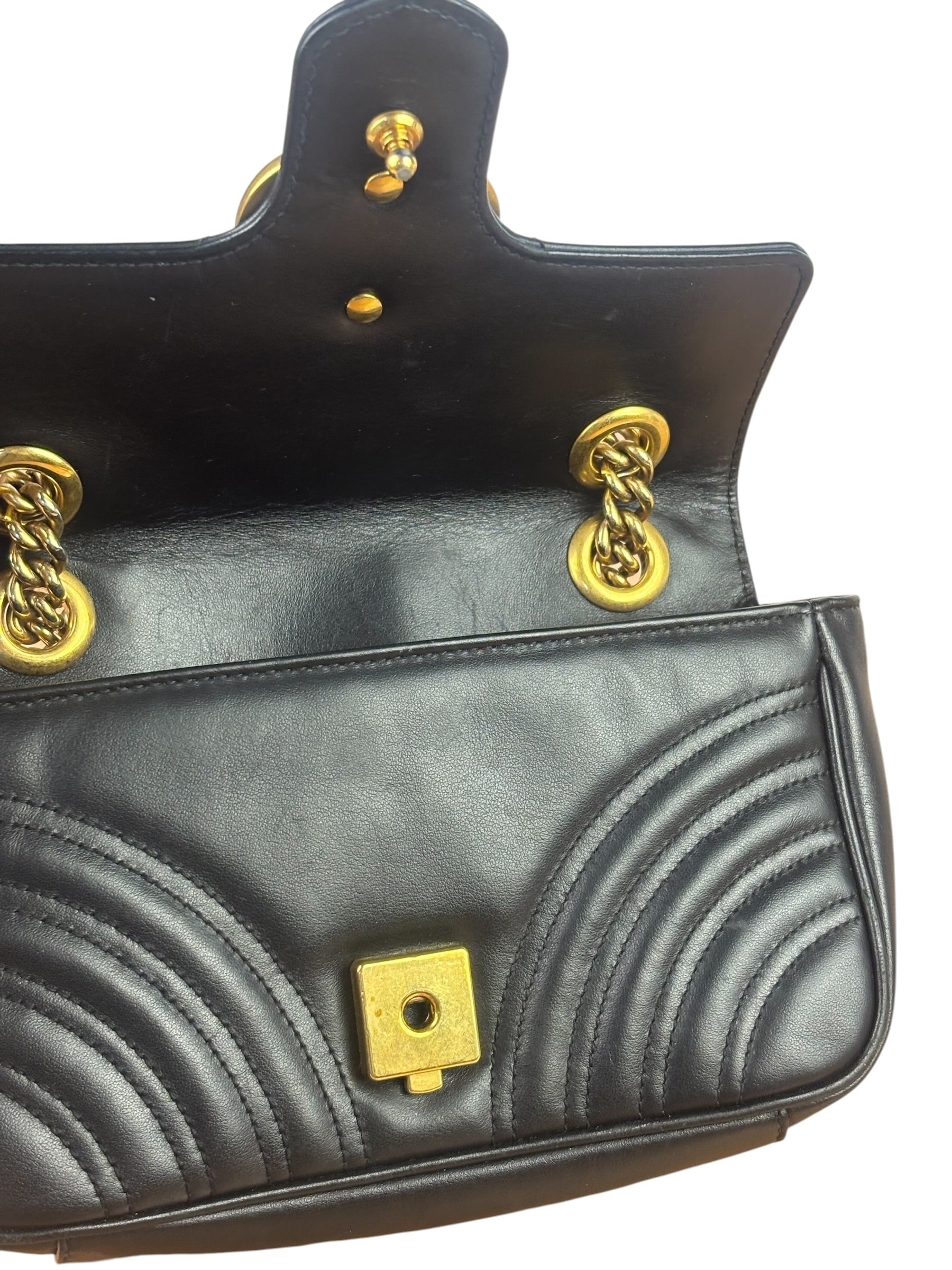 Gucci Black Leather Marmont Shoulder Bag