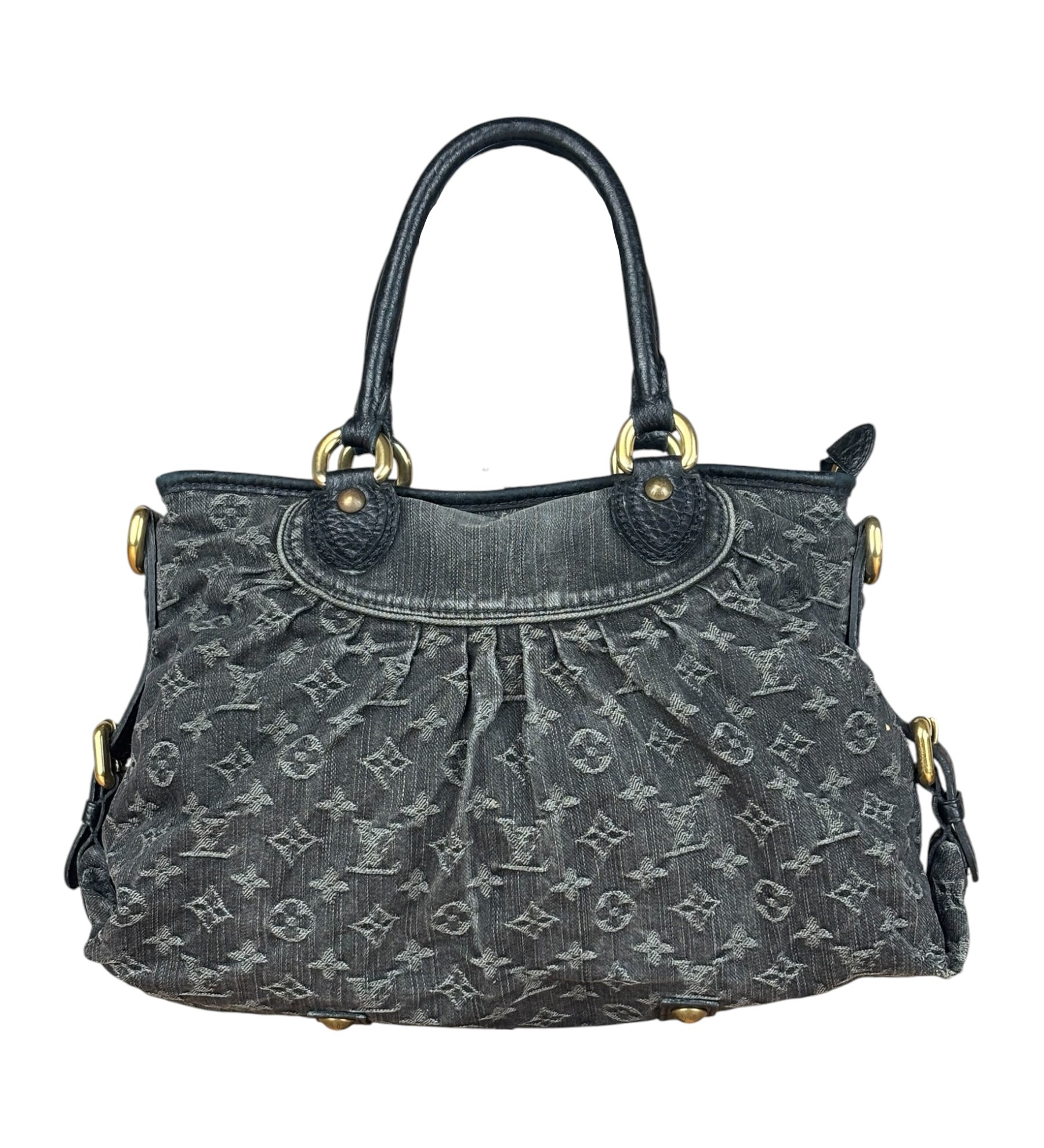 Louis Vuitton Black Denim Monogram Neo Cabby MM 2Way Bag