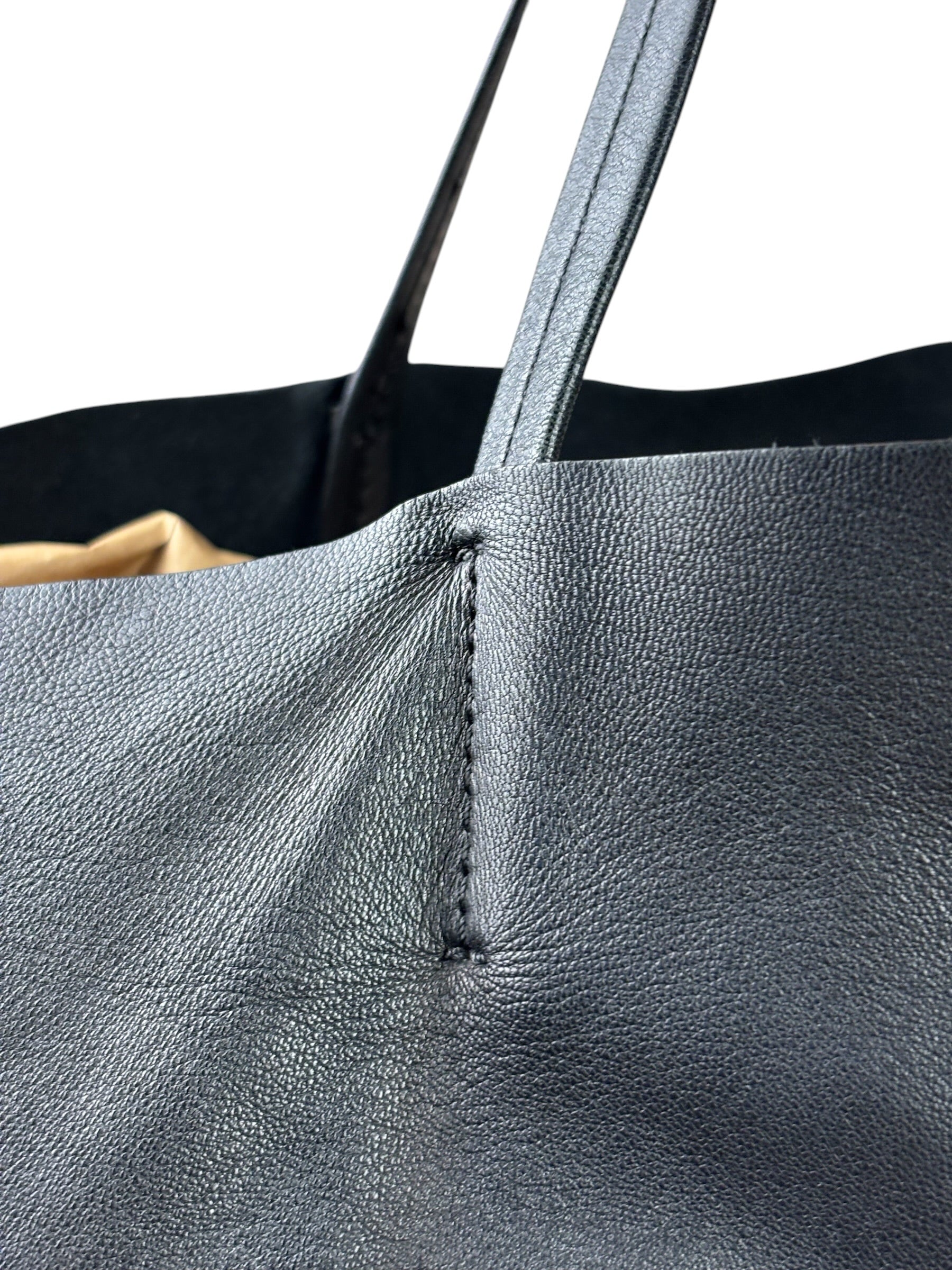 Celine Yellow/Black Leather Horizontal Cabas Tote