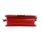 Chanel Red Leather Reverso Boy Flap Bag