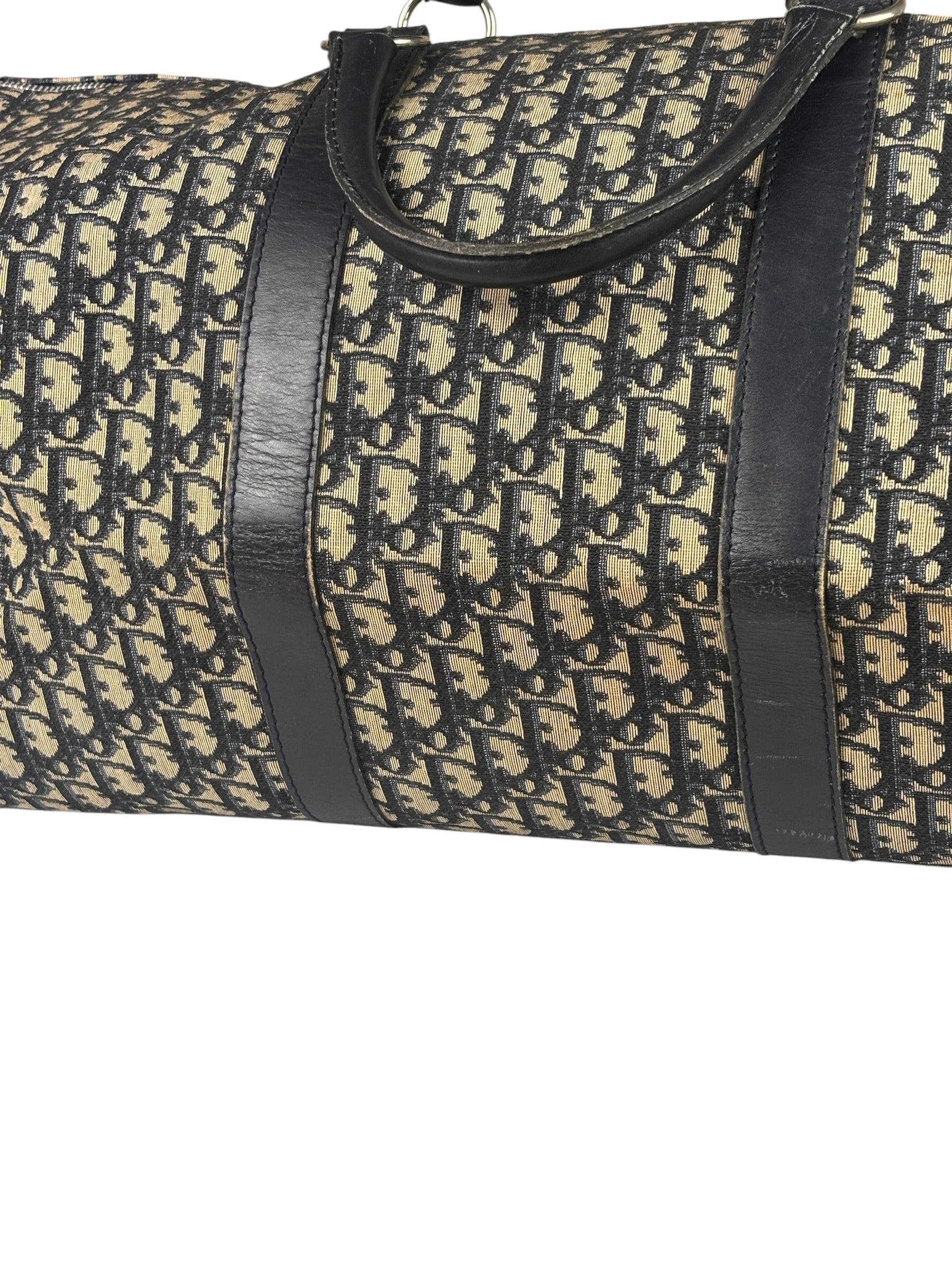 Christian Dior Vintage Black Trotter Boston Travel Bag