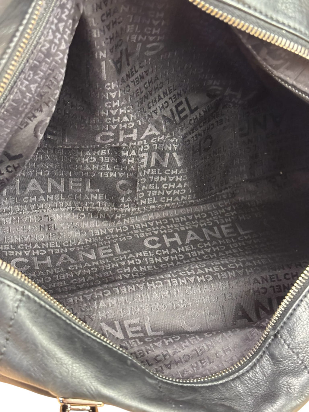 Chanel Black Lambskin Boston Chocolate Bar Bag