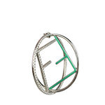 Fendi FF Silver/Teal Logo Hoop Earrings