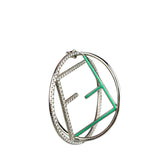 Fendi FF Silver/Teal Logo Hoop Earrings