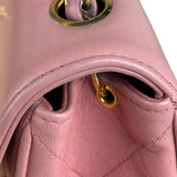 Chanel Vintage Pink Quilted Leather Trapezoid Flap Bag