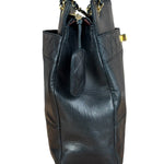 Chanel Vintage Black Quilted Leather Grand Shopping Tote/Shoulder Bag-1990