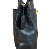 Chanel Vintage Black Quilted Leather Grand Shopping Tote/Shoulder Bag-1990