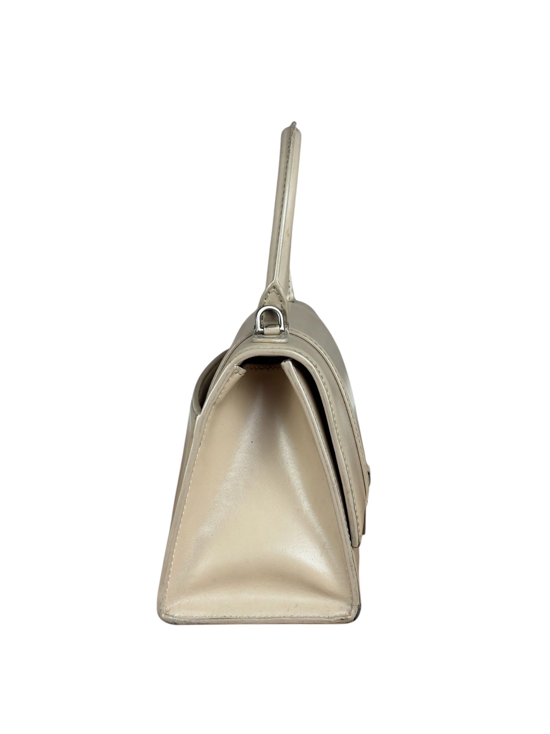 Balenciaga Beige Hourglass Top Handle Bag