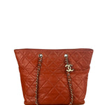 Chanel Red Quilted Calfskin In The Business Tote 2011