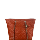 Chanel Red Quilted Calfskin In The Business Tote 2011
