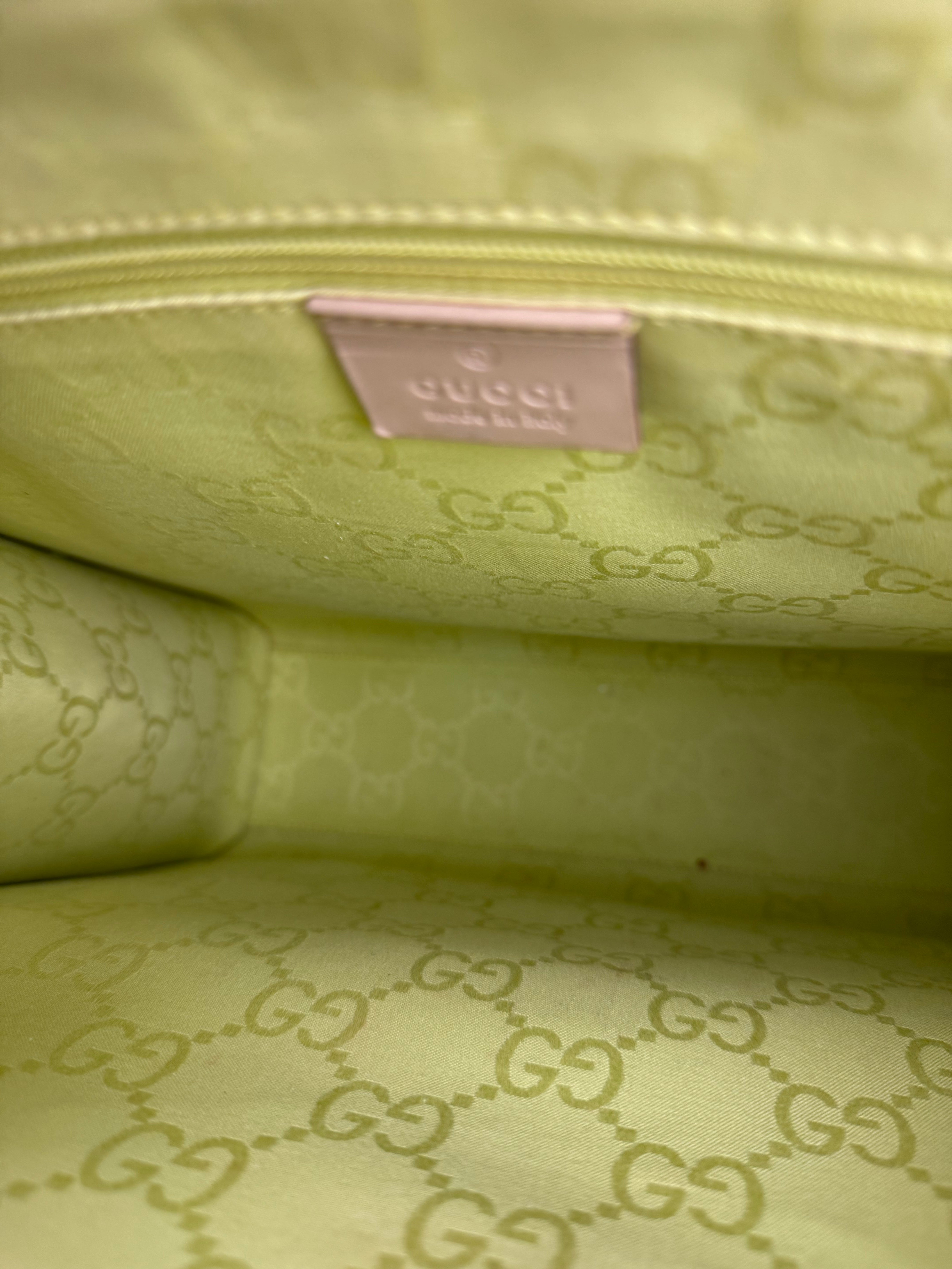 Gucci Vintage Beige Leather Jackie Tote Bag