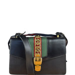 Gucci Black Leather Small Sylvie Shoulder Bag