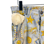Versace Blue Logo Print Denim Jeans