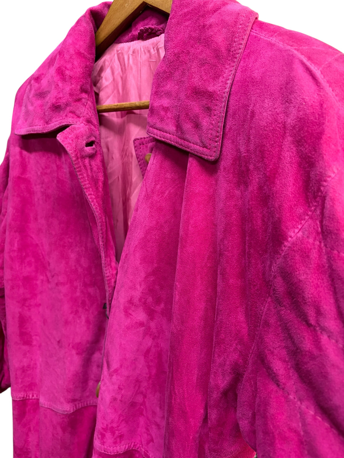 Valentino Magenta Suede Long Coat