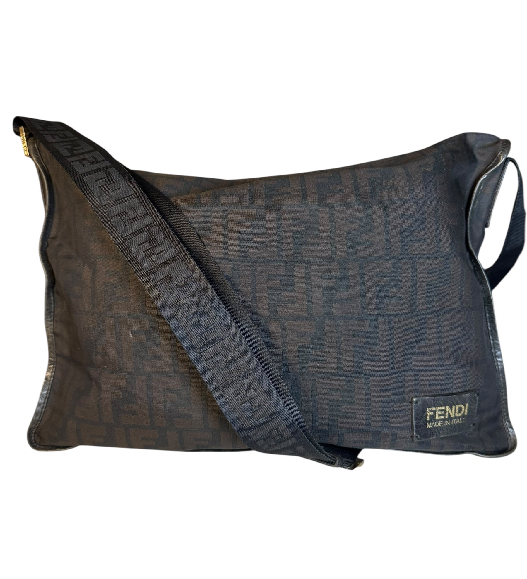 Fendi Black Zucca Canvas Chef Shoulder Bag