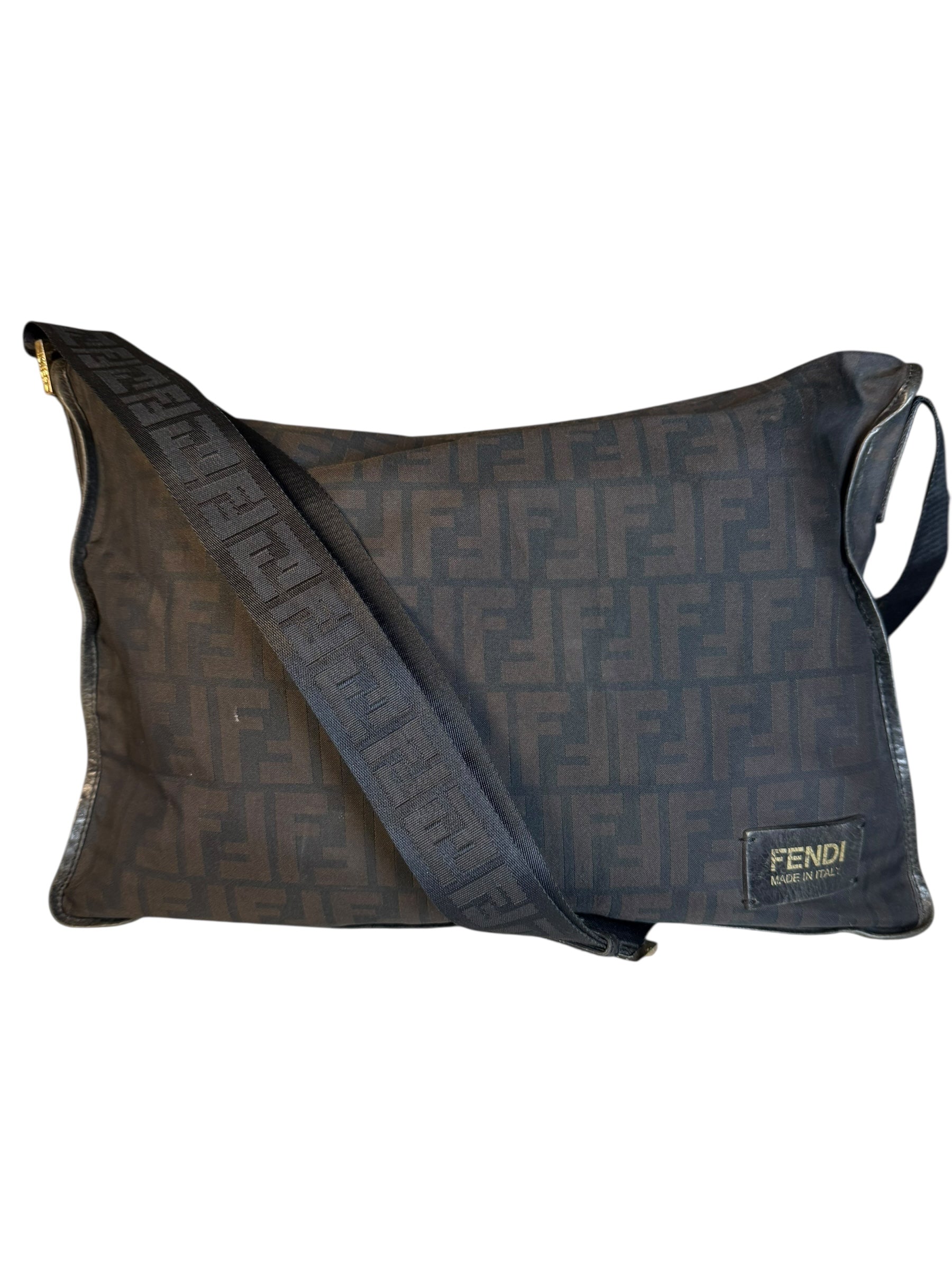 Fendi Black Zucca Canvas Chef Shoulder Bag