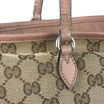 Gucci Beige/Pink Leather Trim Bree Shoulder Bag