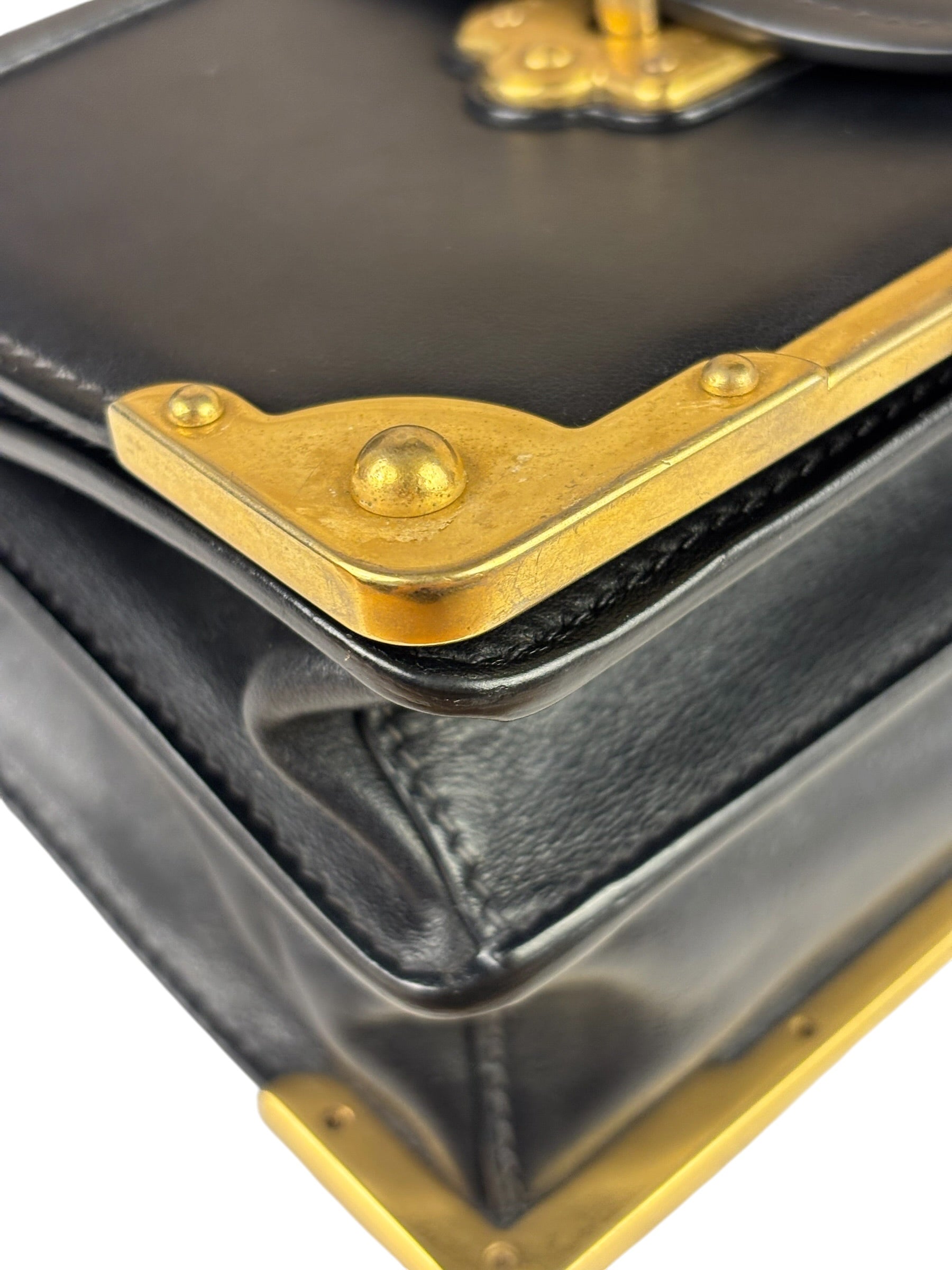 Prada Black Saffiano Leather Cahier Shoulder Bag