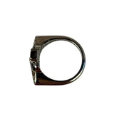 Vivienne Westwood Silver Diamante Black Enamel Ring