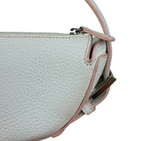 Loewe White Pebbled Leather Pink Trim Mini Boat Pochette