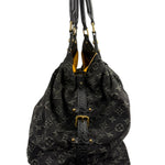 Louis Vuitton Black Denim Mahina Hobo Bag XL