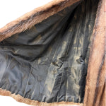 Vintage Brown Striped Fox Fur Long Coat