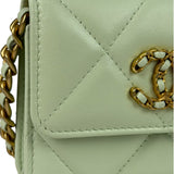 Chanel Green Quilted Leather 19 Flap Chain Card Holder 2021