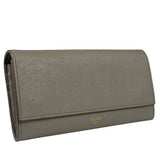 Celine Grey Leather Long Flap Wallet