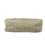 Fendi Grey Leather Trim Zucca Baguette