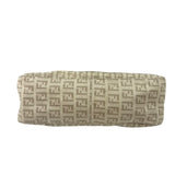 Fendi Grey Leather Trim Zucca Baguette