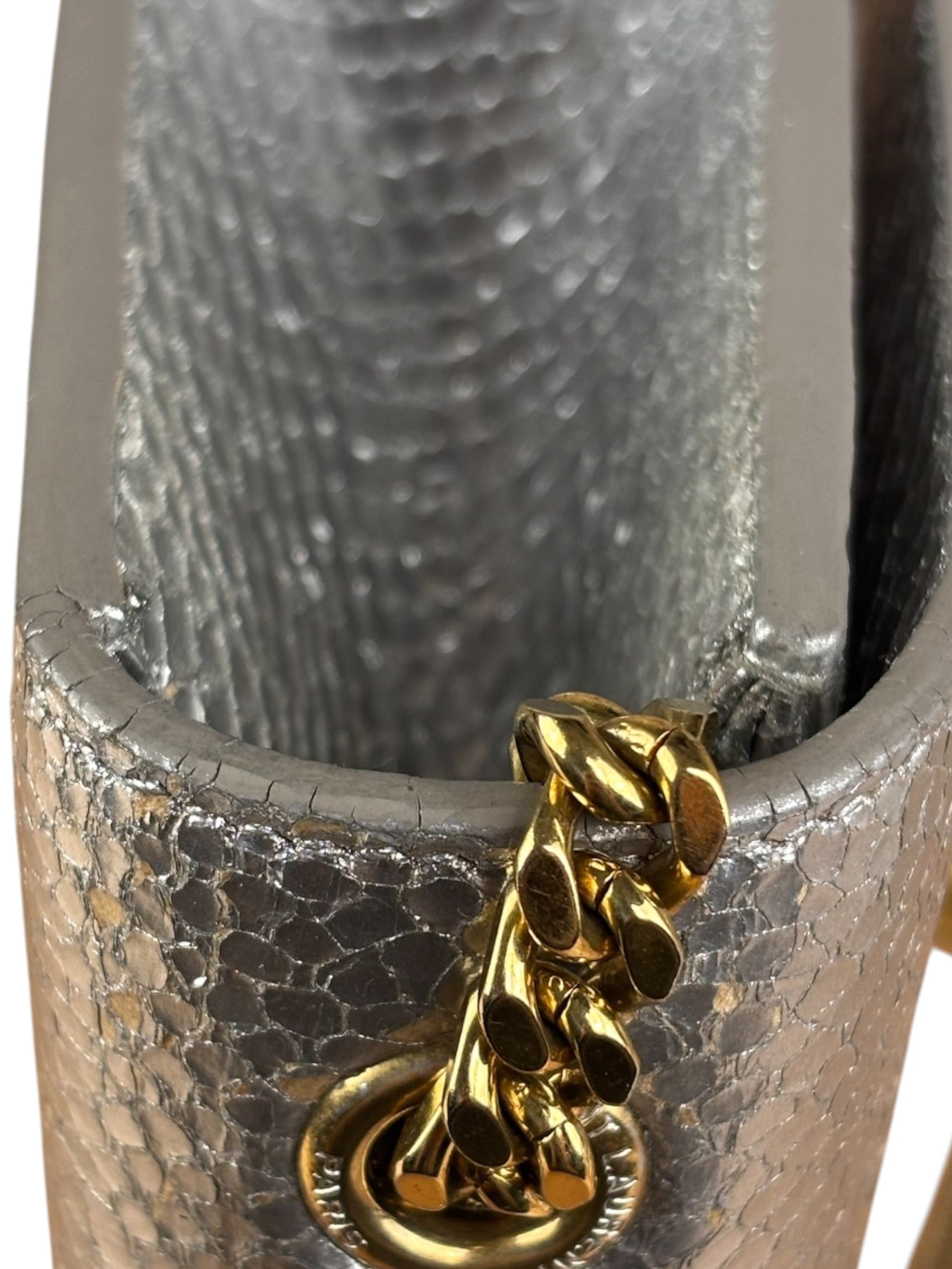 Yves Saint Laurent Metallic Silver Leather Kate Small Tassel Shoulder Bag